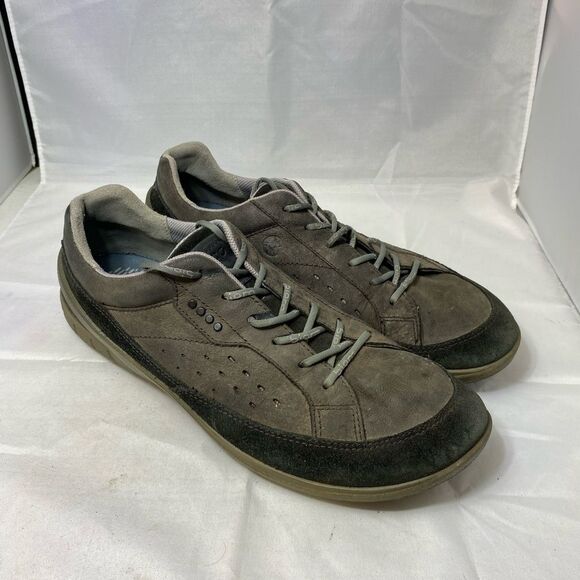 ECCO Biom Yak Grip Natural Motion Men's size 11-11.5 grey Leather Low Shoes EU45 - Picture 1 of 9